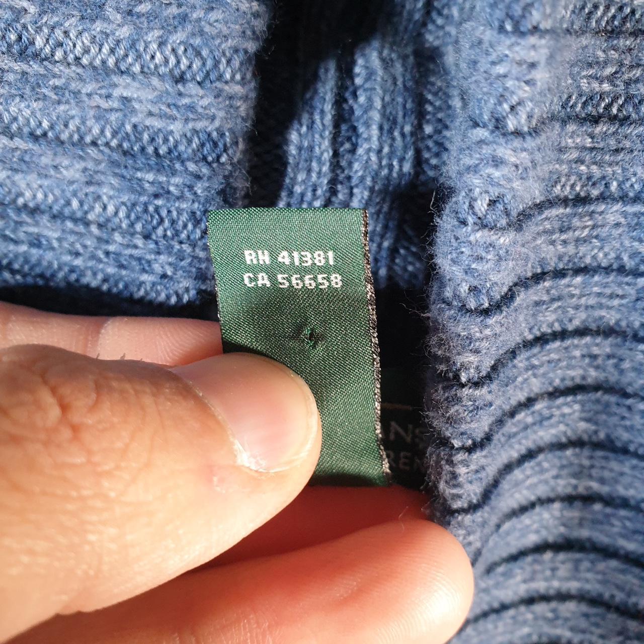 Vintage Ralph Lauren Polo Knit Sweater Cardigan Womens XS Blue Striped Cotton Pullover