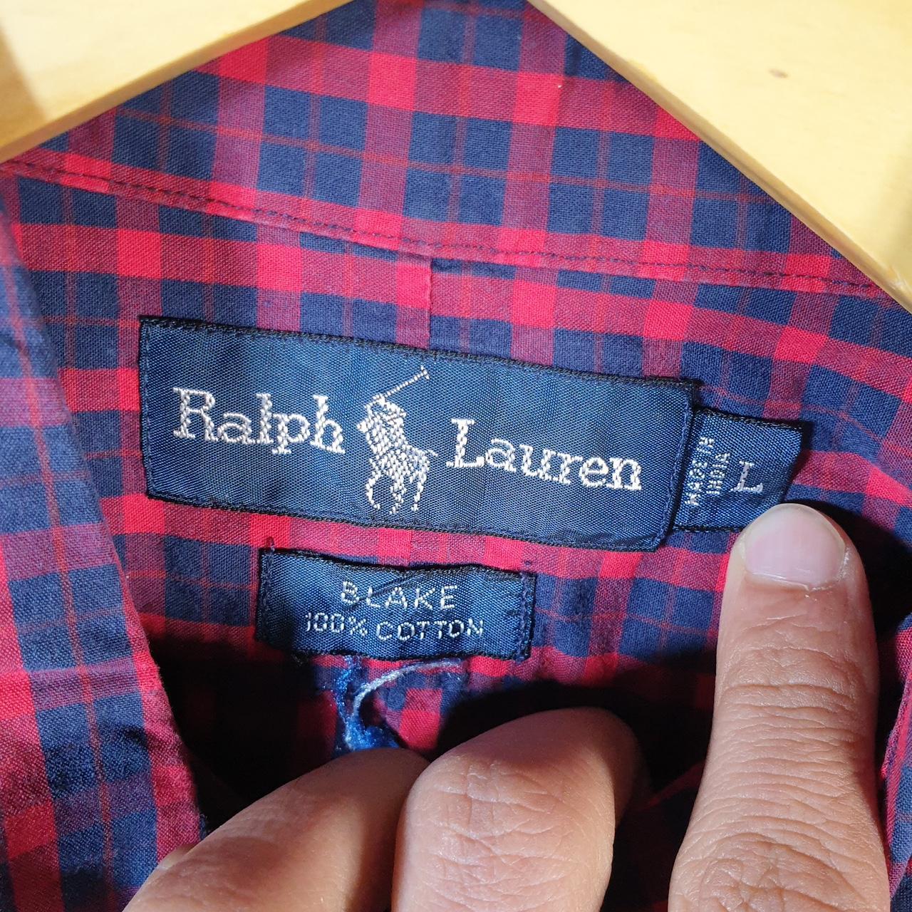 Vintage Ralph Lauren Button Down Shirt Men’s Large Checkered Blake Pony Cotton