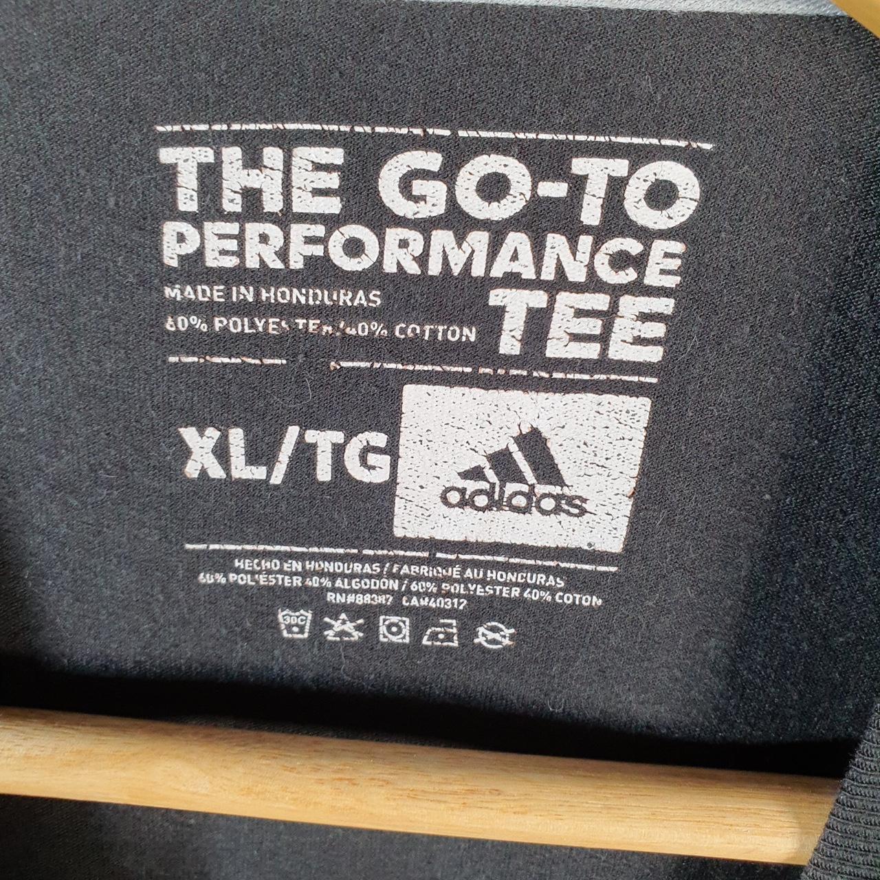 Vintage Adidas Go To Performance T Shirt Men’s XL Black Three Stripes Logo Athletic