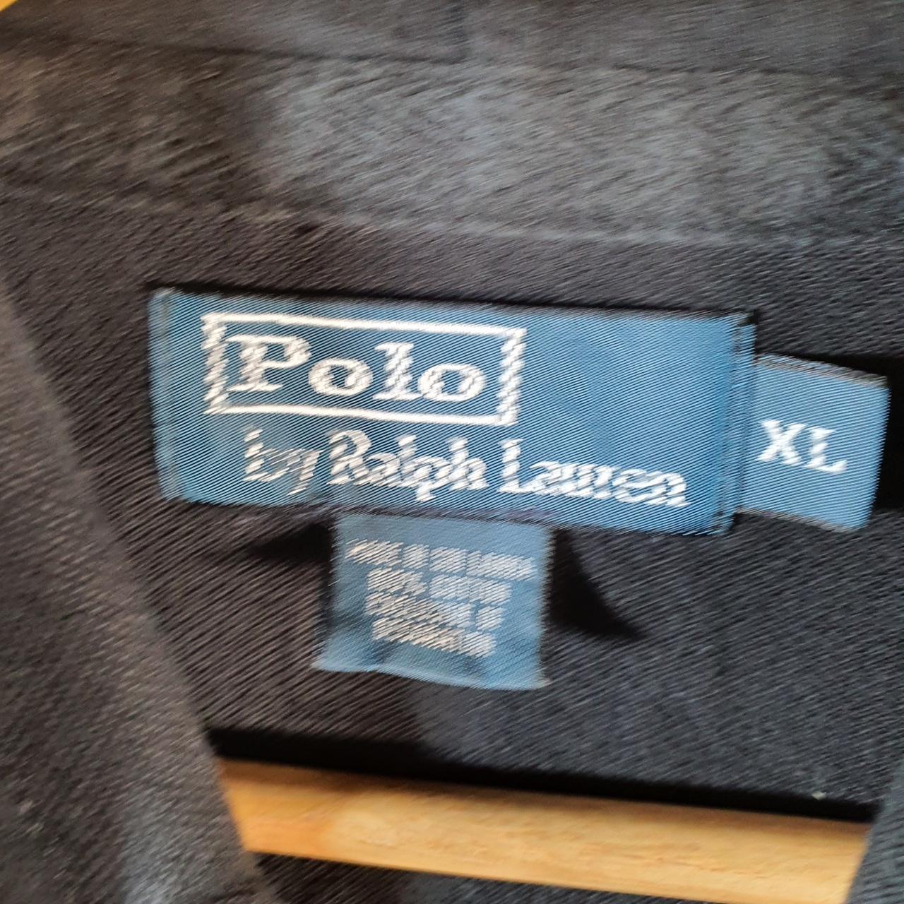 Vintage Ralph Lauren Polo Heavyweight Hoodie Men’s XL Black Cotton Full Zip Pony