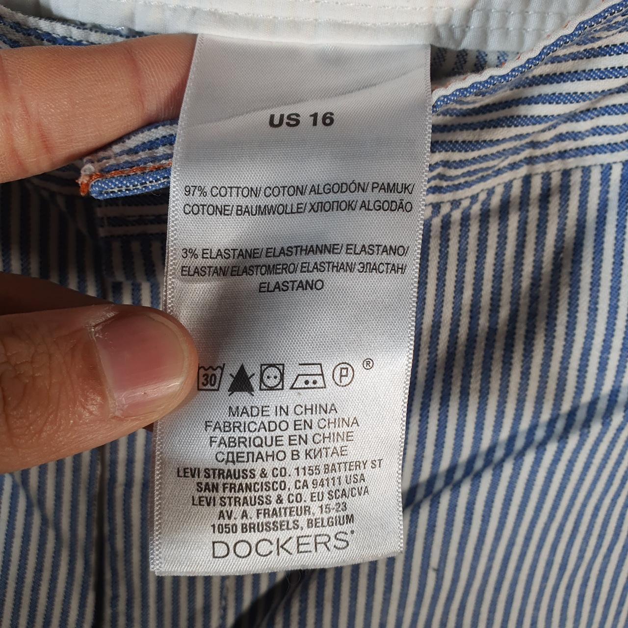 Vintage Dockers Chino Shorts Jorts Cargo Womens W36 Blue Baggy Cotton