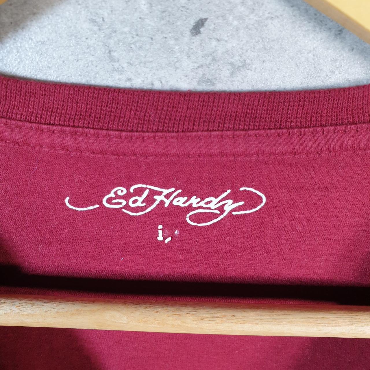 Vintage Ed Hardy T Shirt Men’s Large Red Christian Audigier Love Heart Graphic Skull Y2K