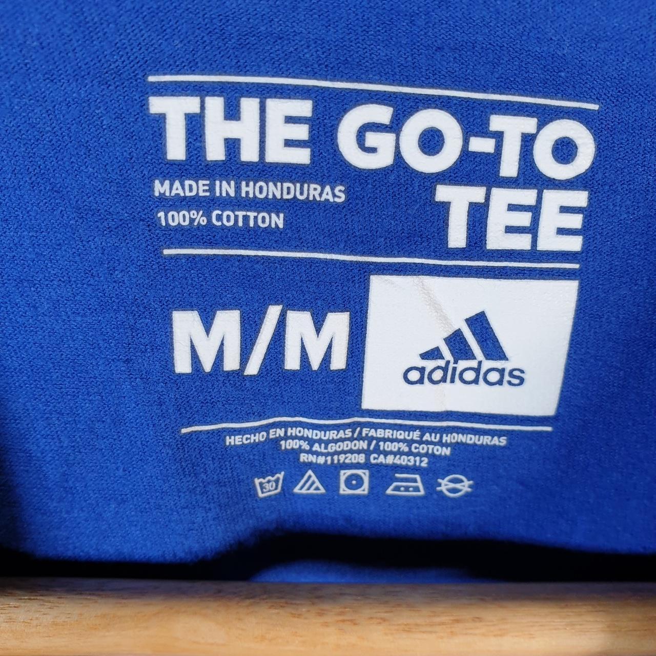 Vintage Adidas Go To Tee T Shirt Men’s Medium Blue Three Stripes Logo Athletic