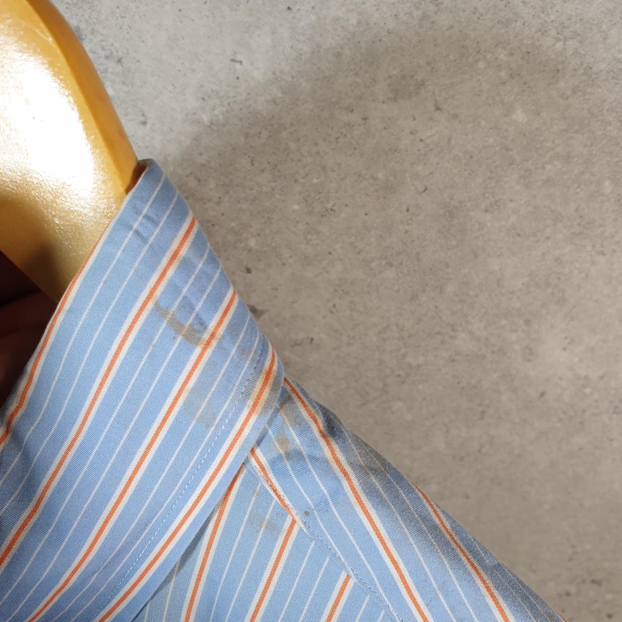 Vintage Ralph Lauren Button Down Shirt Men’s Large Blue Custom Fit Striped Pony