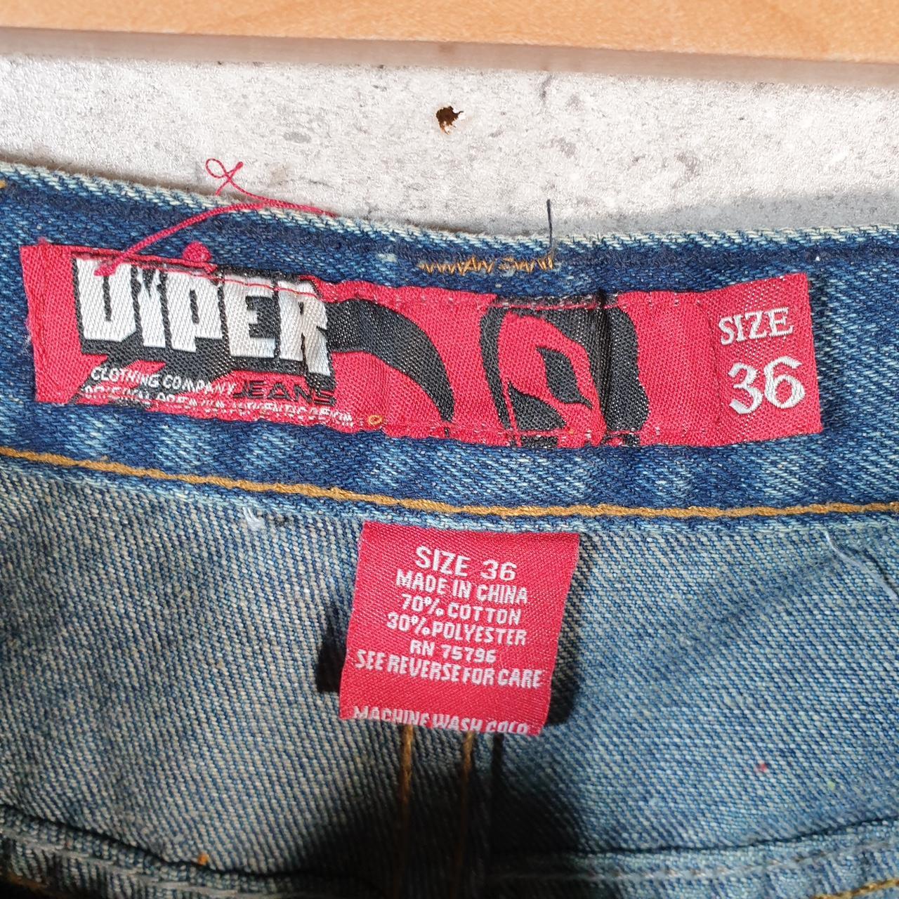 Vintage Viper Jeans Baggy Y2K Hip Hop Jeans Shorts Jorts Mens W36 Blue Denim USA Big Fish Vintage