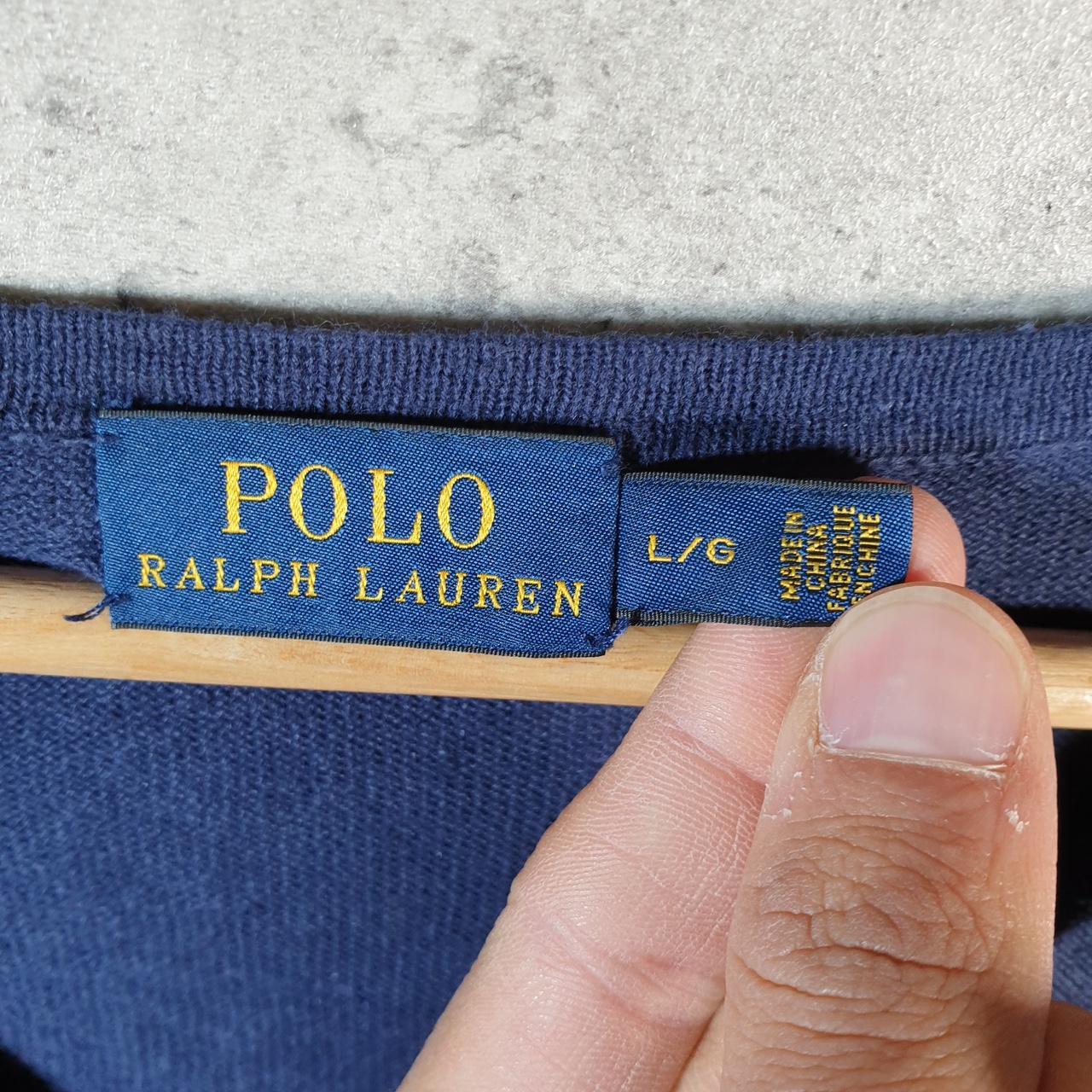 Vintage Ralph Lauren Polo Sweatshirt Men’s Large Navy Blue Cotton Pullover Pony