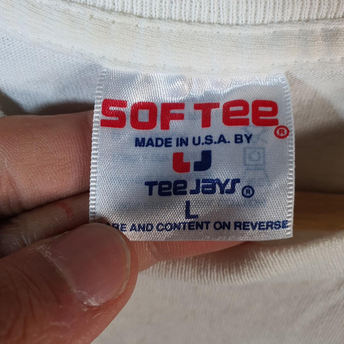 Vintage Sof Tee TeeJays Believe & Achieve Ferrahian School Single Stitch T Shirt Men’s Large White Big Fish Vintage