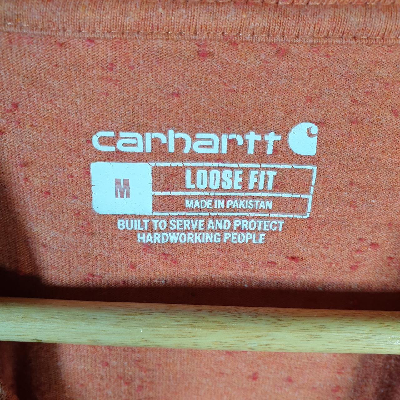 Vintage Carhartt Pocket T Shirt Men’s Medium Orange Workwear Chore Utility Loose Fit C9175