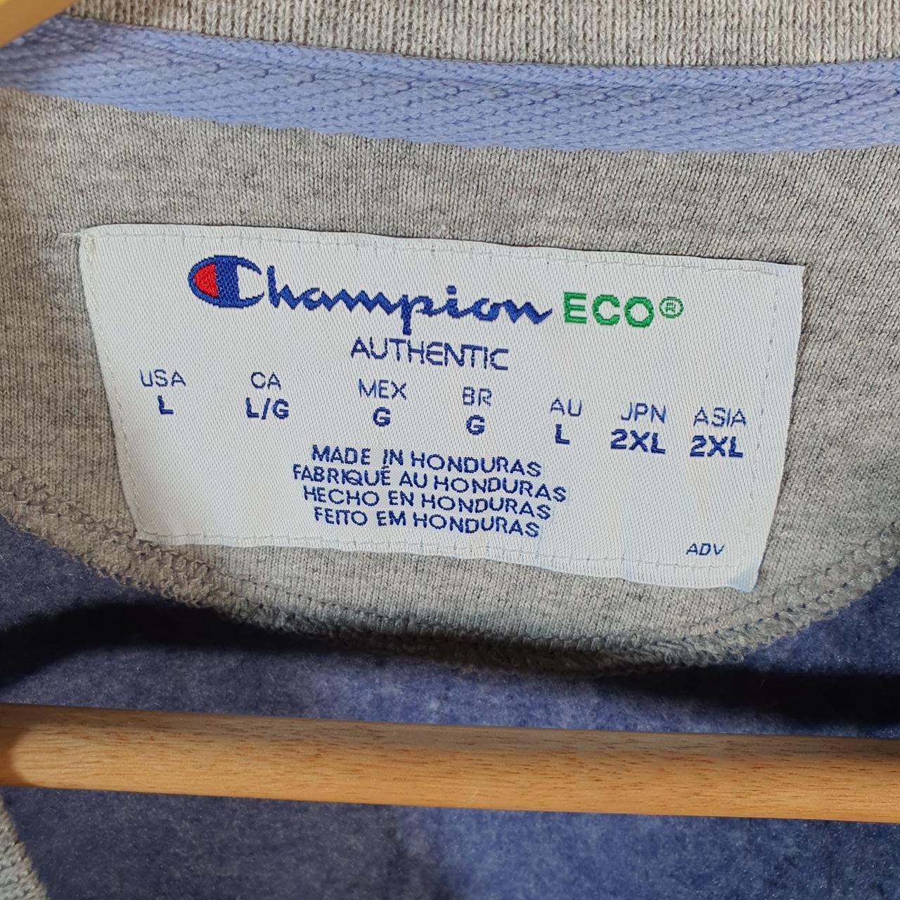 Vintage Champion Sweatshirt Womens Large Blue USA Pullover Spellout Logo