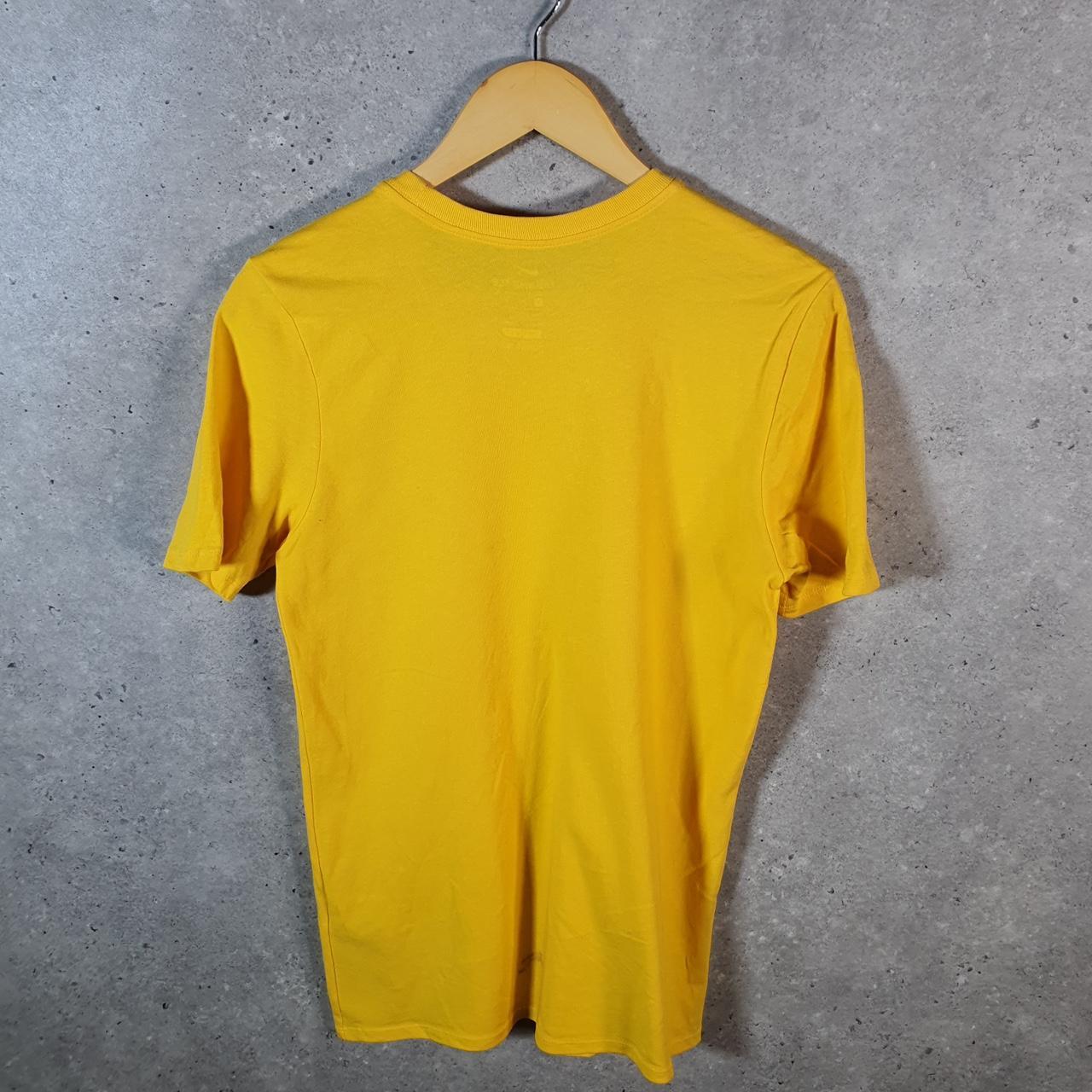 Vintage Nike Dri Fit T Shirt Men’s Small Yellow Logo Printed Swoosh Athletic