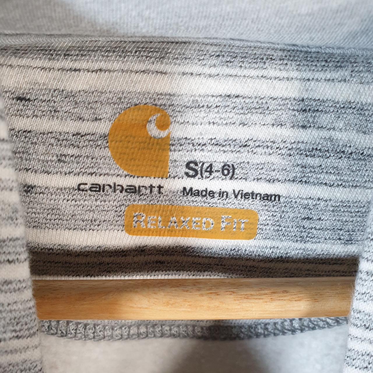 Vintage Carhartt Hoodie Womens Small Grey Pullover Blank Sweatshirt USA Relaxed Fit