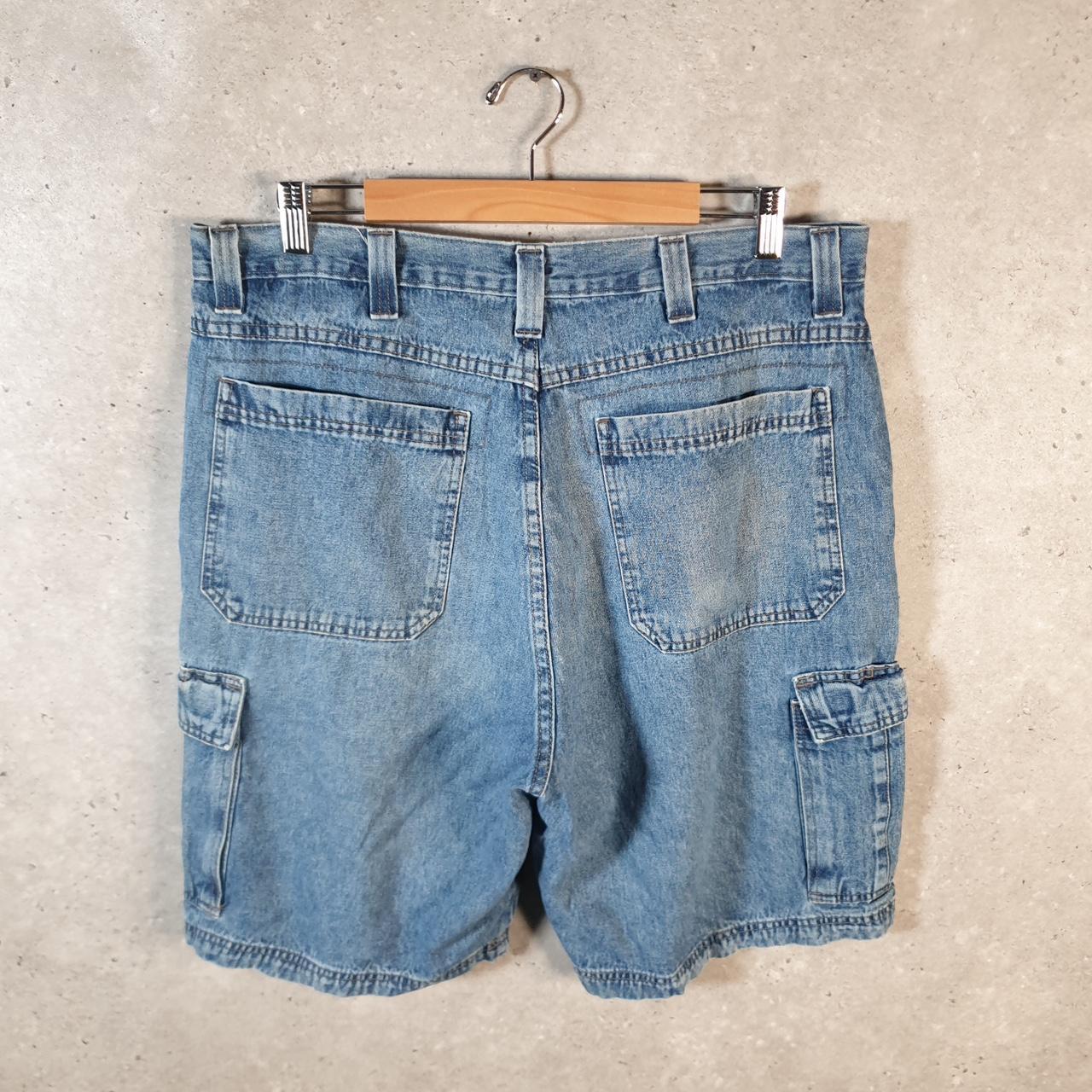 Vintage Wrangler Denim Shorts Jorts Cargo Men’s W36 Blue Baggy Cotton