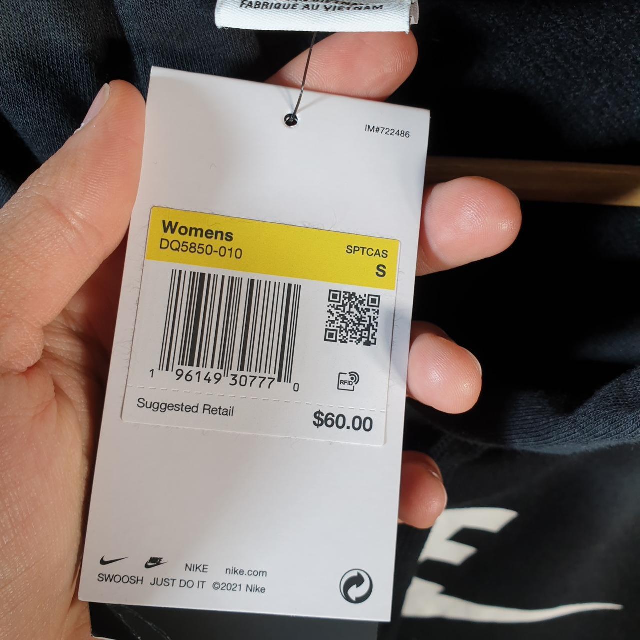 Vintage Nike Cropped Club Hoodie Womens Small Black Swoosh Y2K Pullover