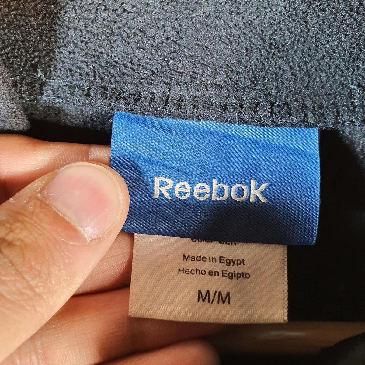 Reebok Full Zip Fleece Sweatshirt Mens Medium Black Embroidered Logo