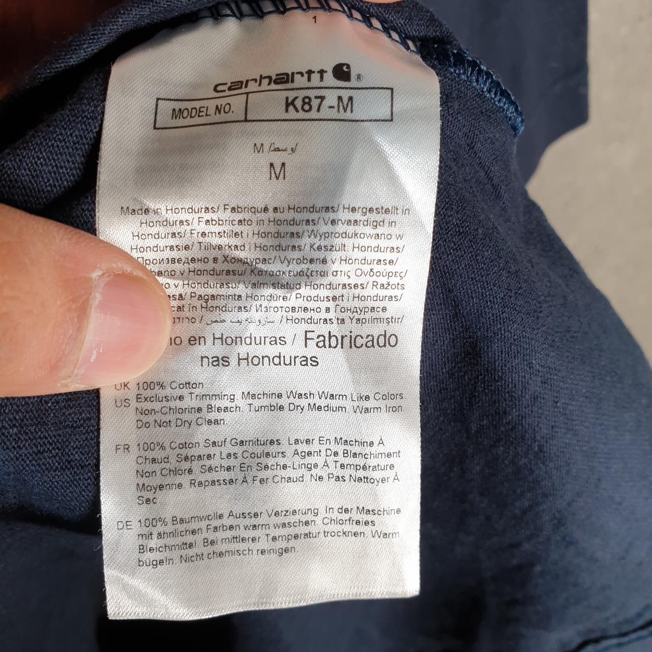 Vintage Carhartt Pocket T Shirt Men’s Medium Navy Blue Workwear Chore Utility Loose Fit C9182