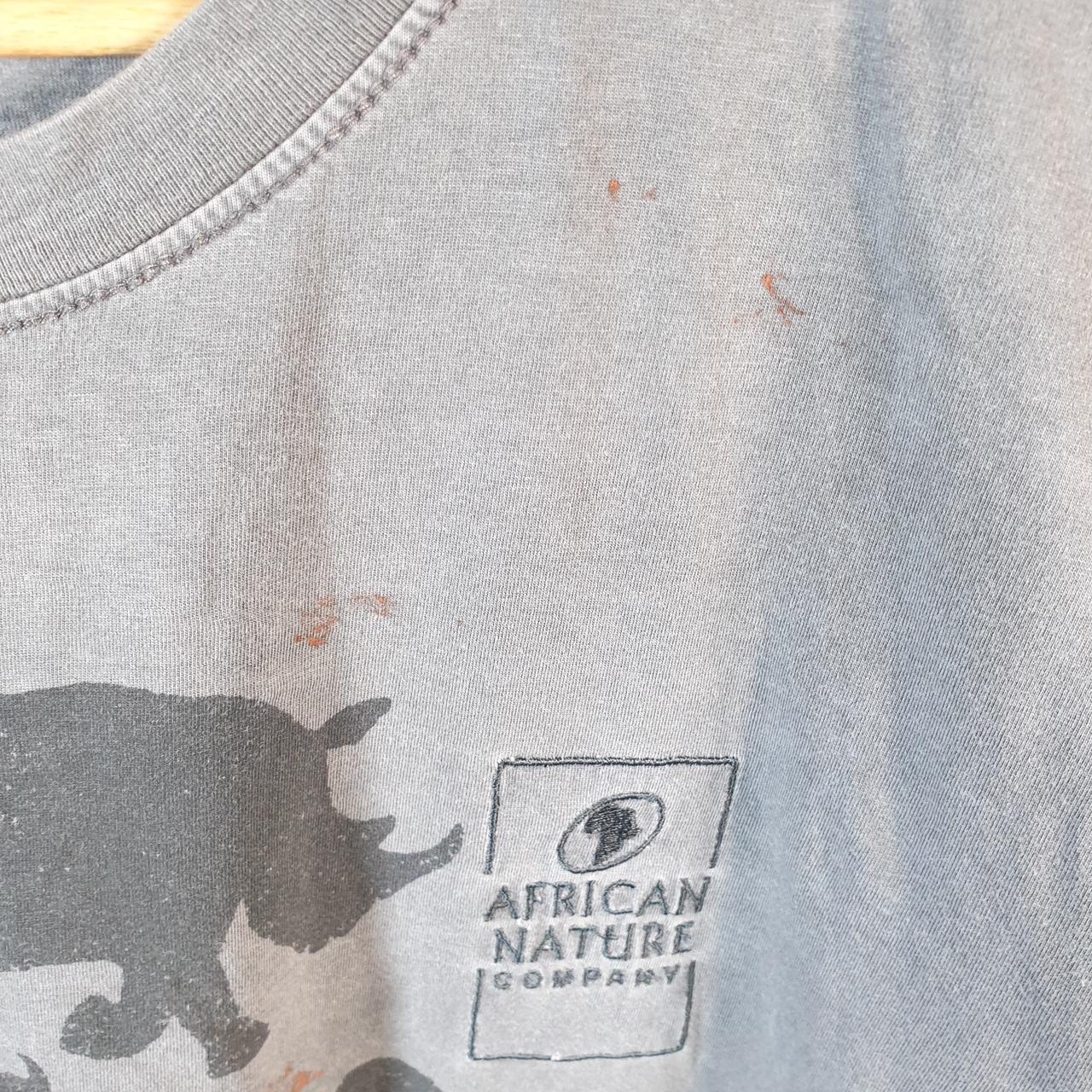 african Nature Company Rhino Animals T Shirt Mens Small Grey USA