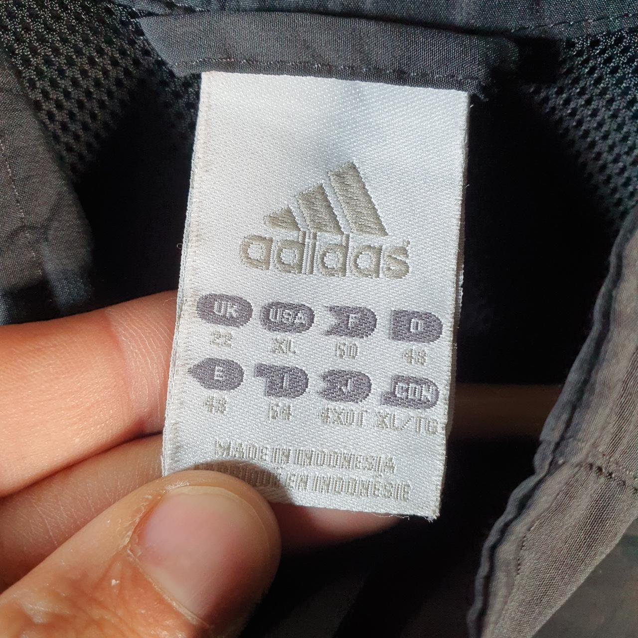 Vintage Adidas Windbreaker Track Jacket Womens XL Black USA Three Stripes Full Zip