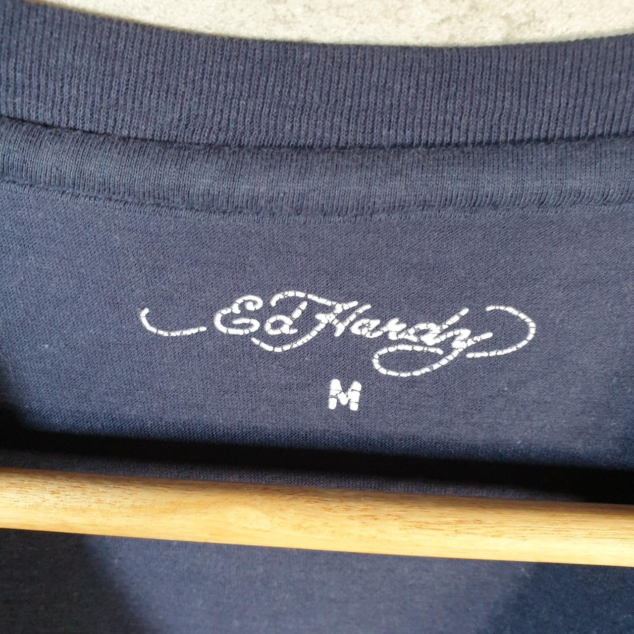 Vintage Ed Hardy T Shirt Men’s Medium Blue Christian Audigier Love Heart Graphic Skull Y2K