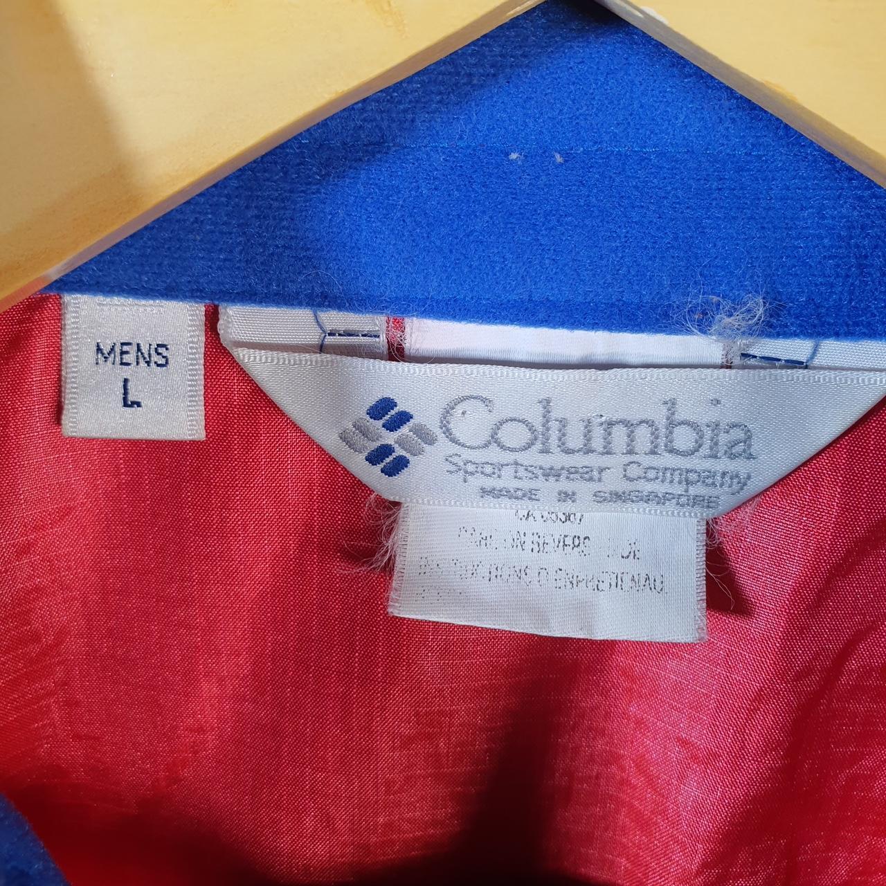 Vintage Columbia 90s 1/4 Zip Windbreaker Track Jacket Mens Large Red USA Athletic