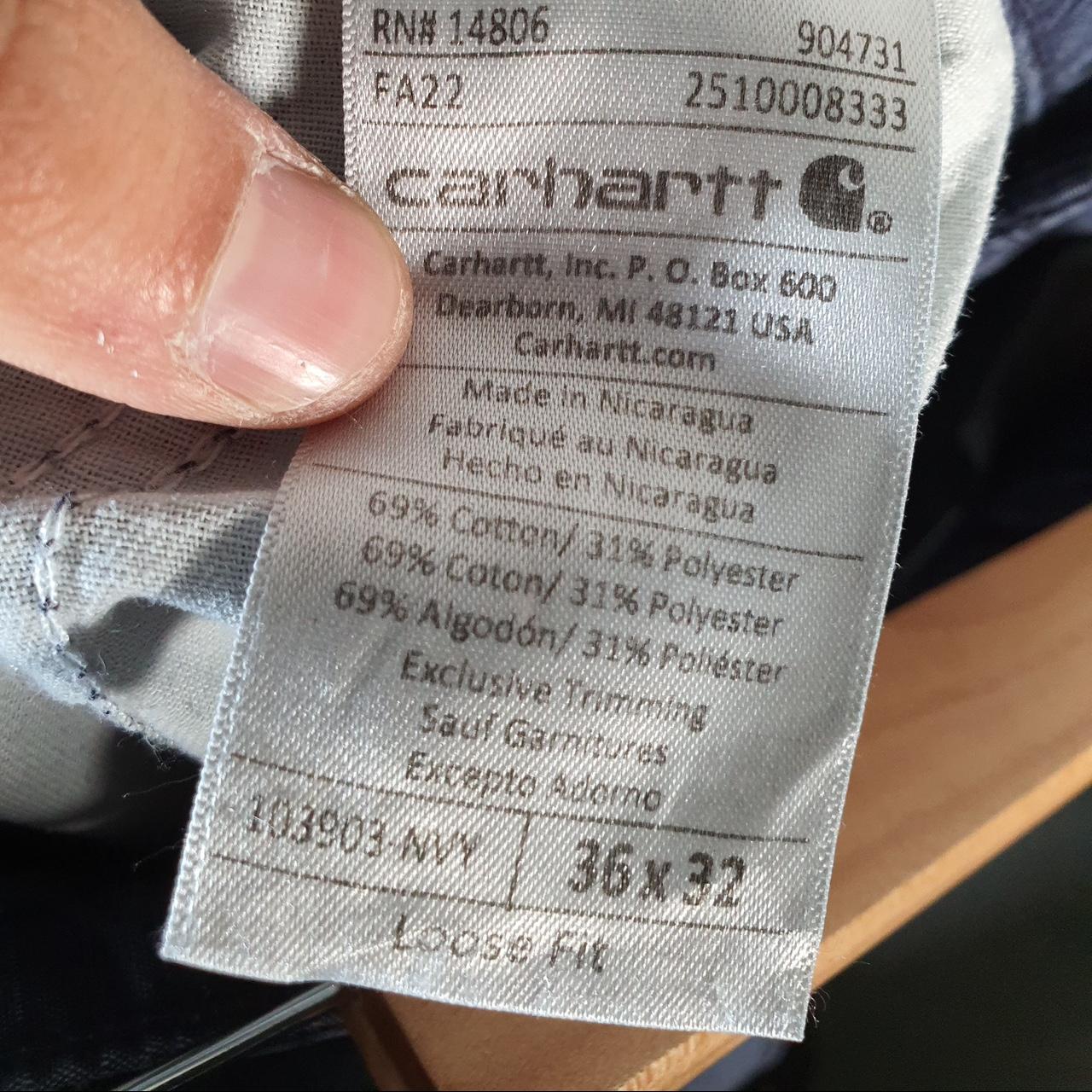Vintage Carhartt Carpenter Trousers Mens W36 L32 Navy Blue Loose Fit Workwear USA