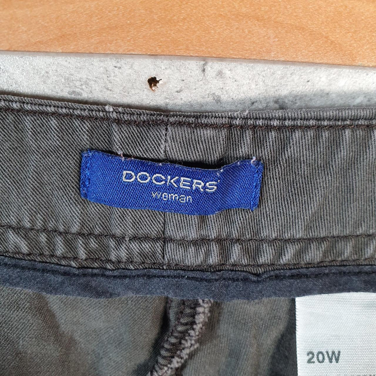 Vintage Dockers Chino Shorts Jorts Cargo Womens W40 Grey Baggy Cotton A4412
