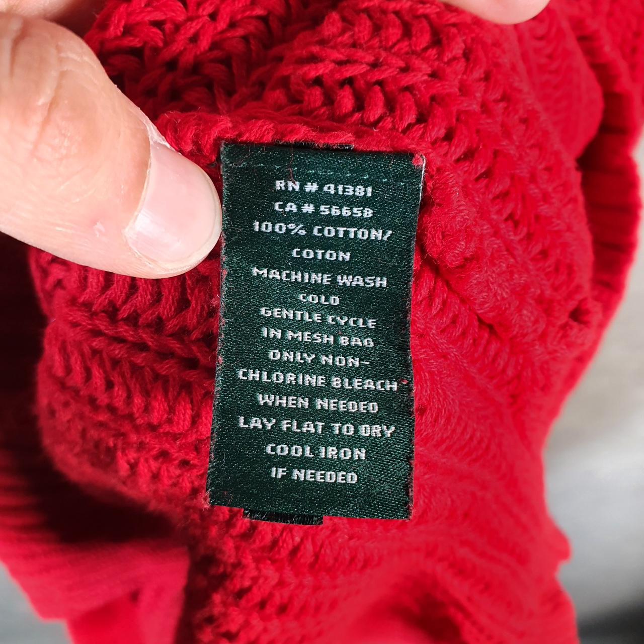 Vintage Ralph Lauren Polo Knit Sweater Womens Small Red Cotton Pullover