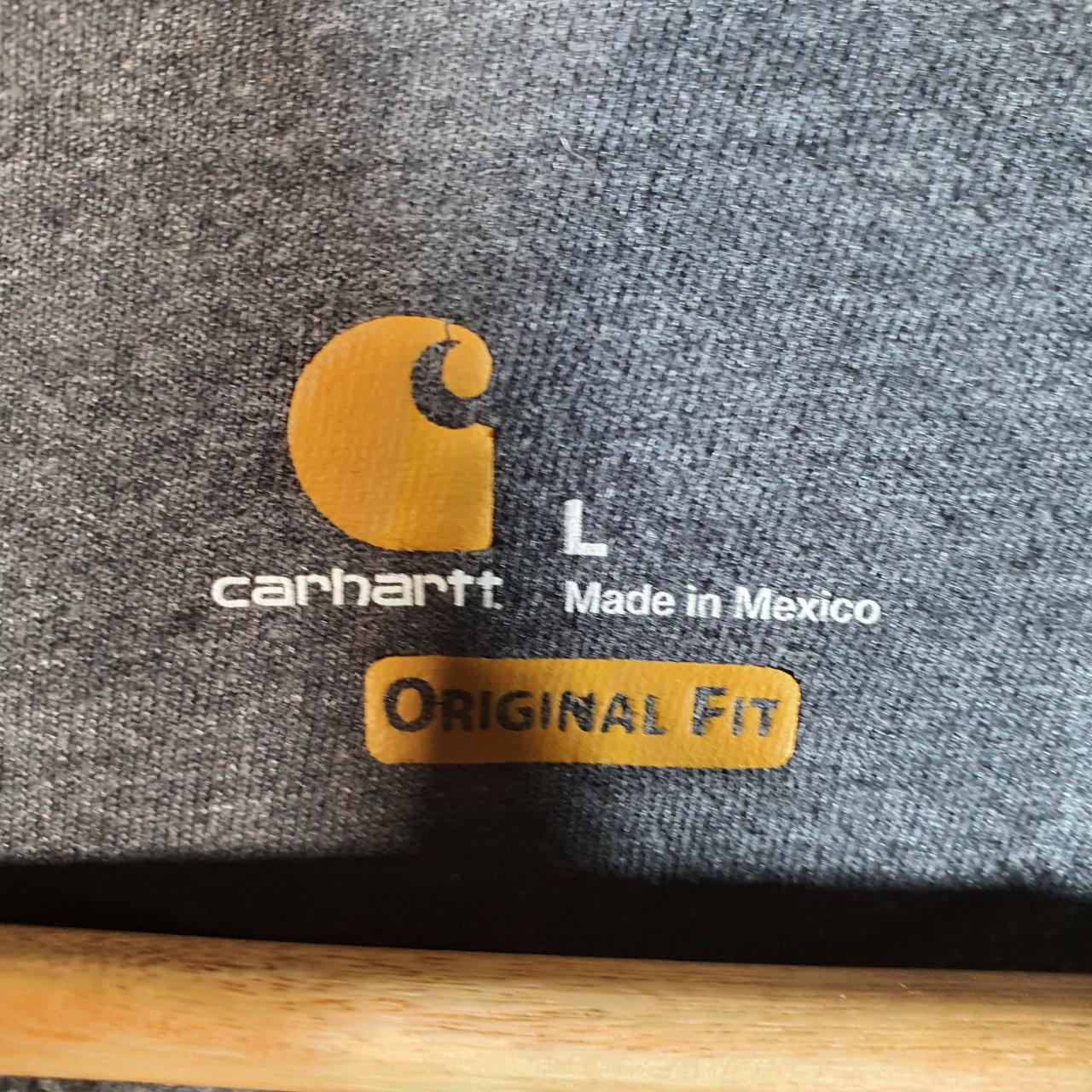 Vintage Carhartt Hoodie Mens Large Grey Full Zip Blank Sweatshirt USA Original Fit