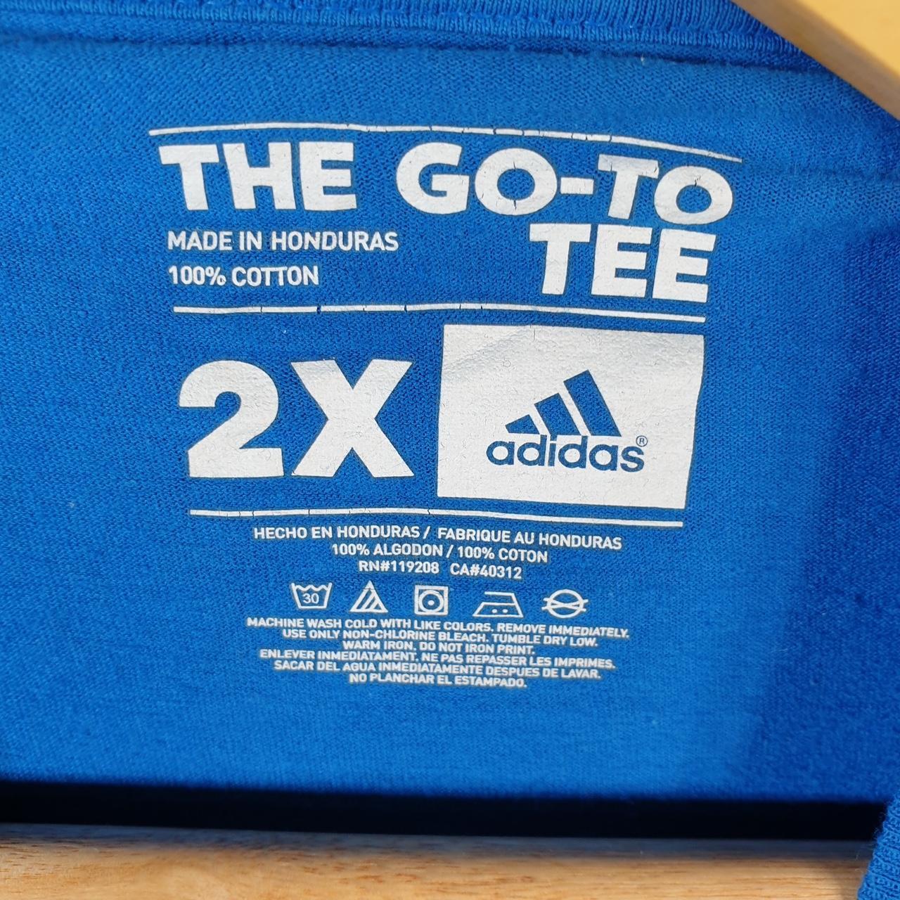 Vintage Adidas Go To Tee T Shirt Men’s 2XL Blue Three Stripes Logo Athletic
