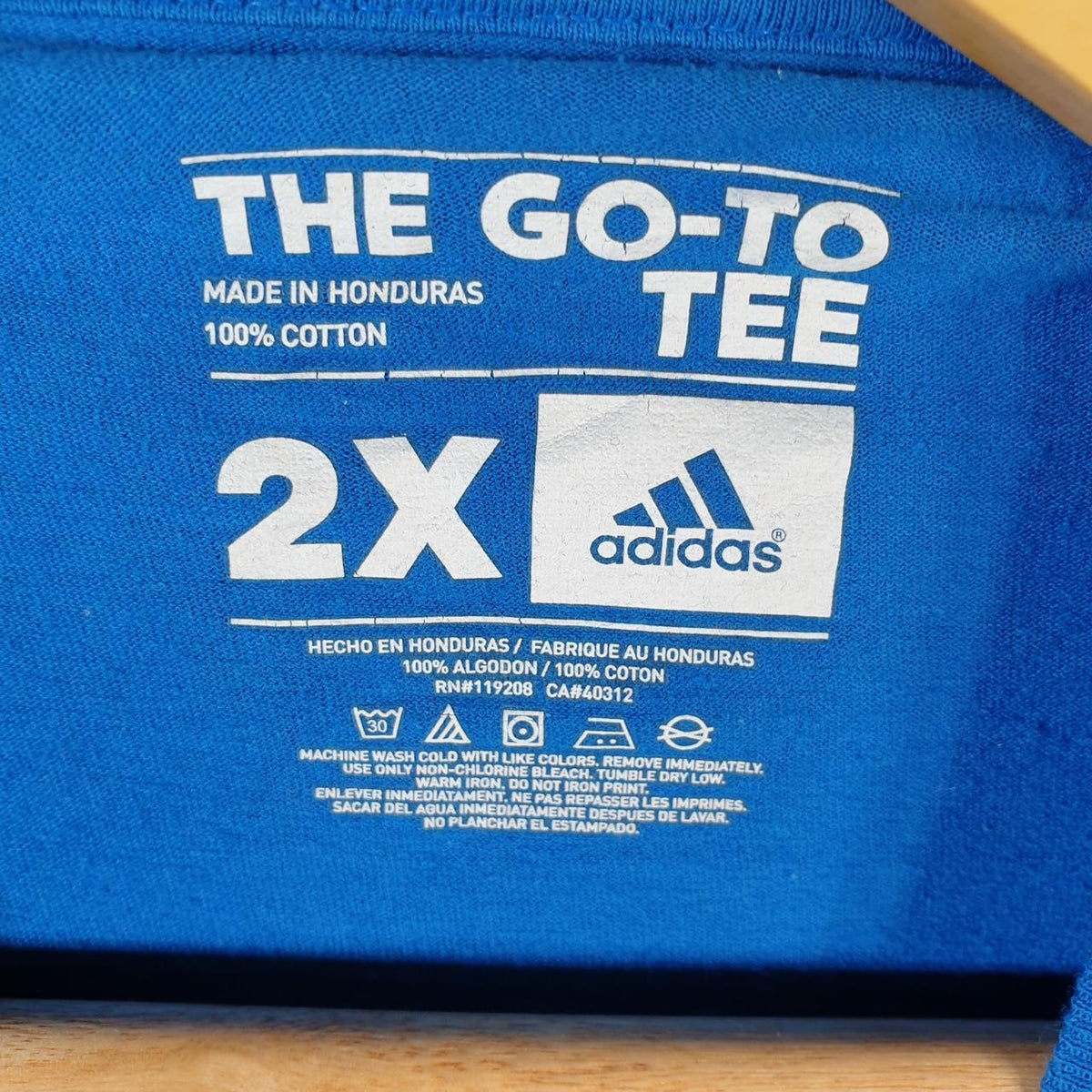 Vintage Adidas Go To Tee T Shirt Men’s 2XL Blue Three Stripes Logo Athletic