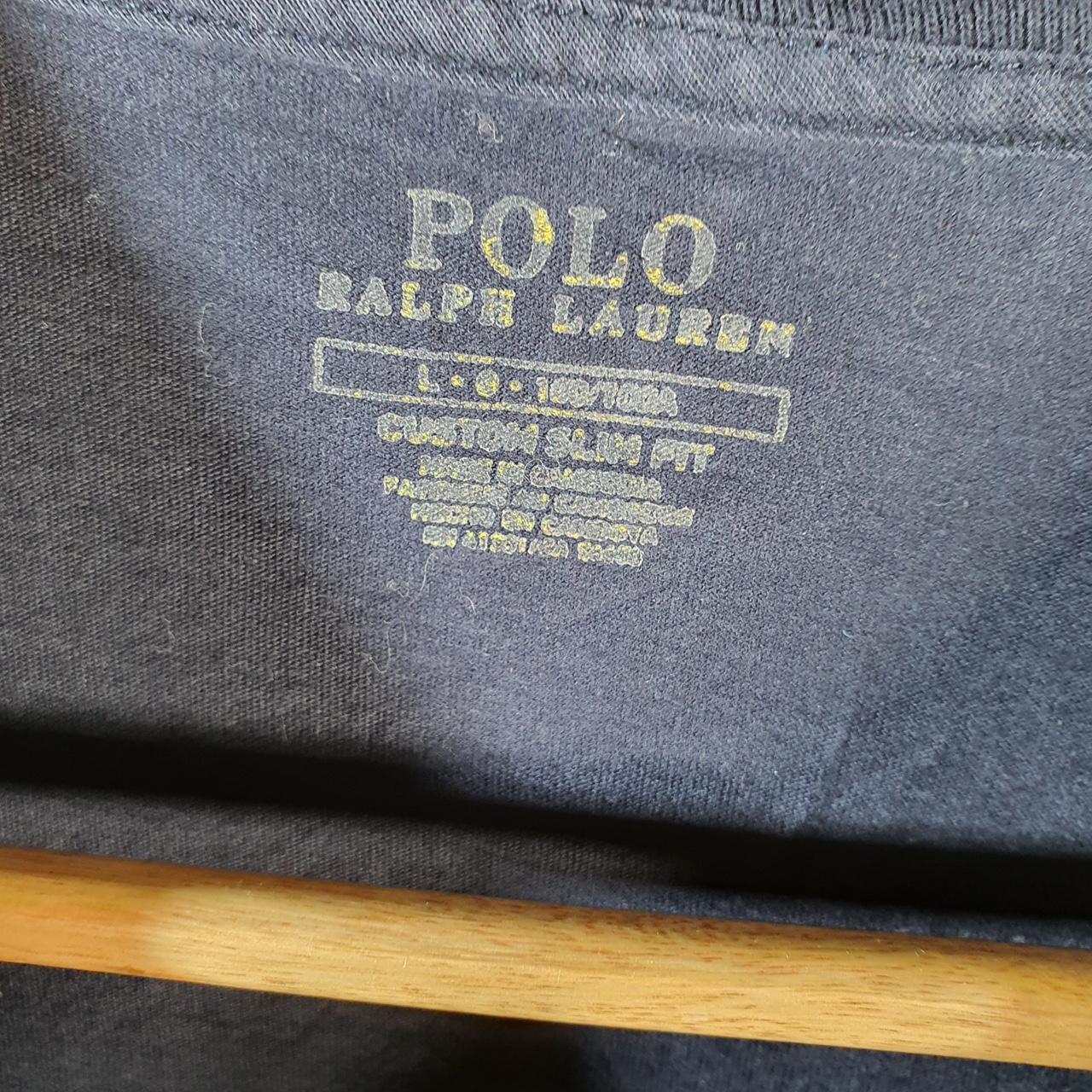 Vintage Ralph Lauren Polo T Shirt Men’s Large Blue Embroidered Custom Slim Fit Pony