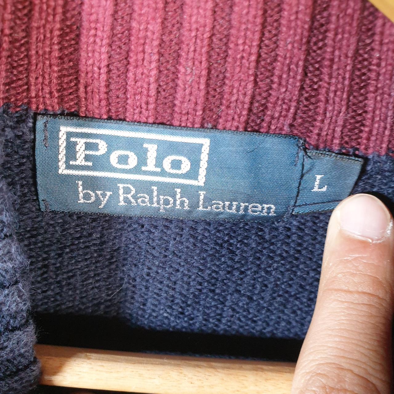 Vintage Ralph Lauren Polo 1/4 Zip Sweatshirt Men’s Large Navy Blue Cotton Pullover Pony
