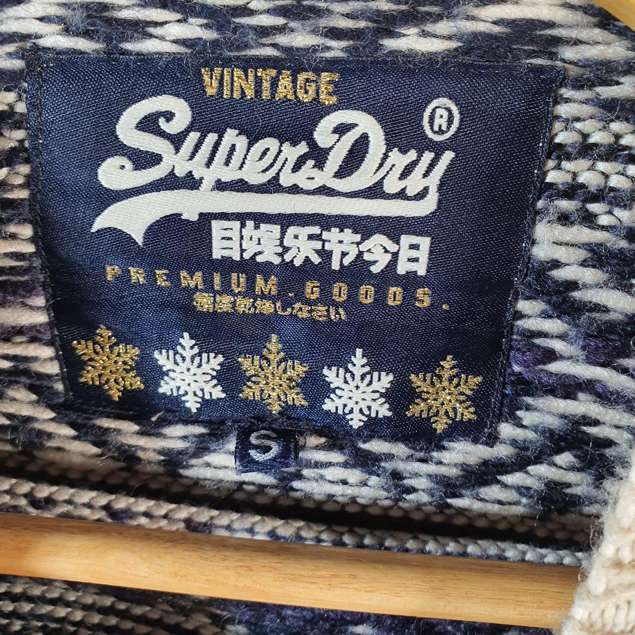 Vintage Superdry Christmas Aztec Knit Sweater Men’s S Beige Y2K Pullover Casual