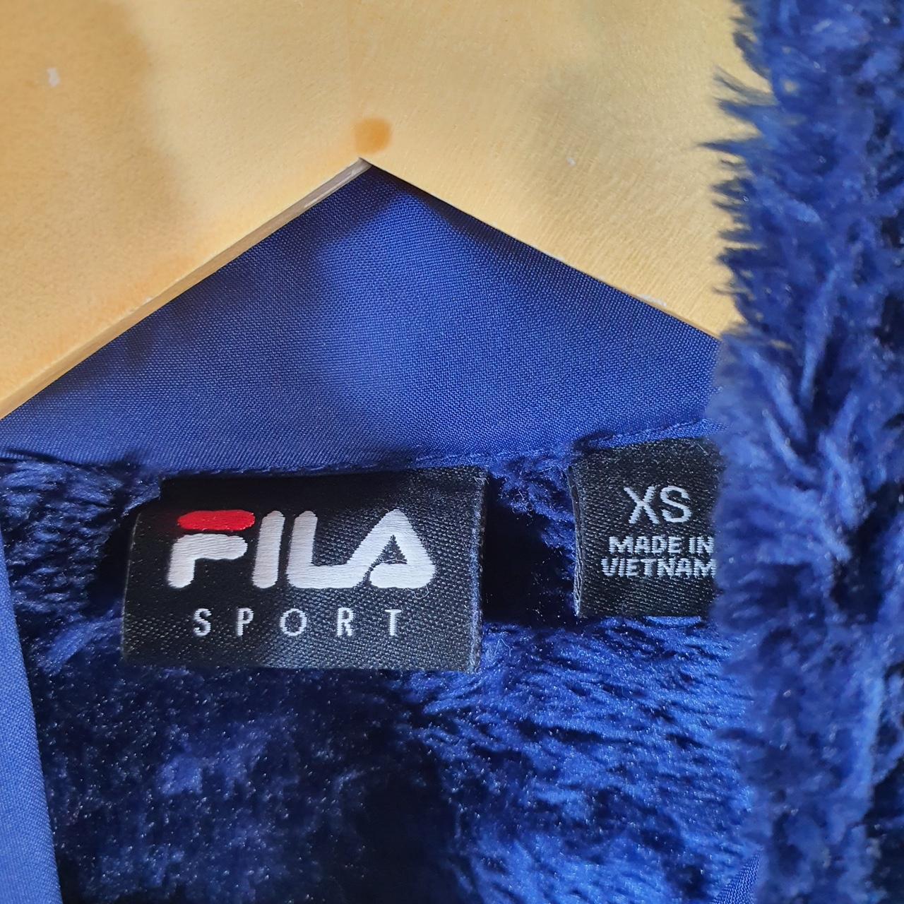Fila Sport Fleece Full zip Hoodie Womens XS Blue Embroidered Logo