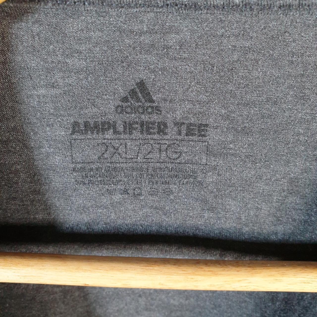 Vintage Adidas Amplifier T Shirt Men’s 2XL Grey Three Stripes Logo Athletic