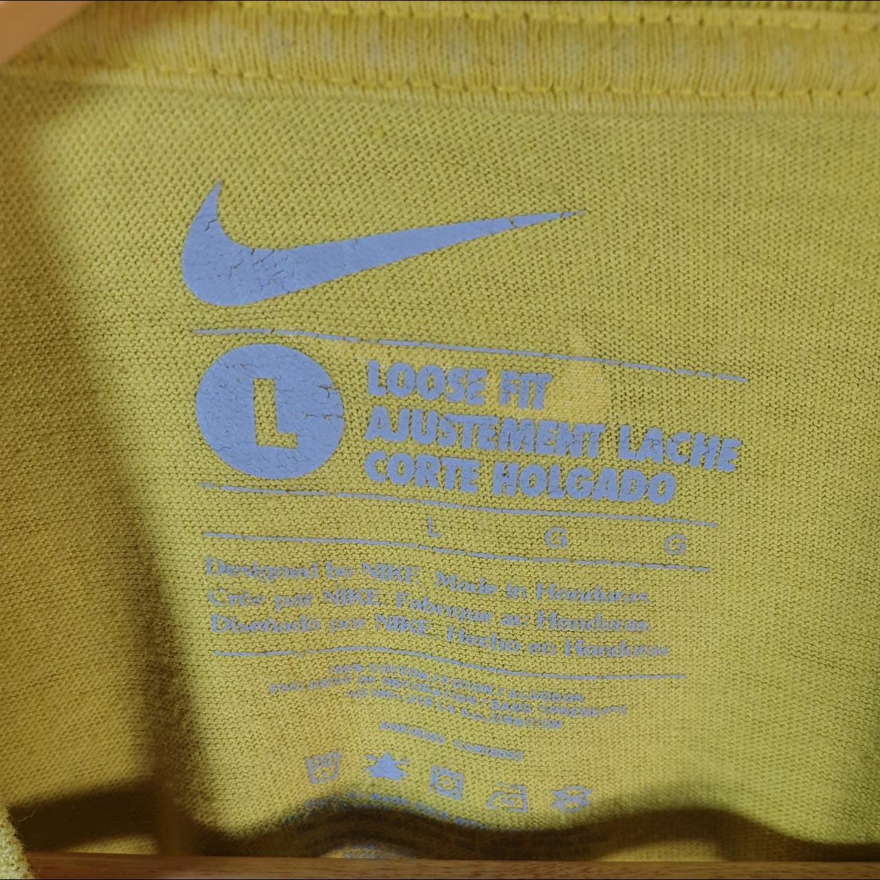 Vintage Nike Centre Logo T Shirt Men’s Large Yellow Swoosh Athletic