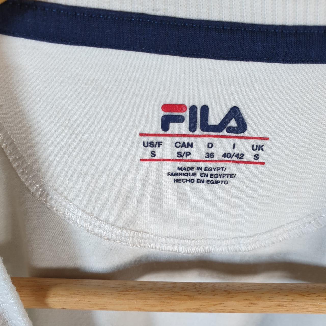 Vintage Fila Spellout T Shirt Men’s Small White Logo Athletic Casual