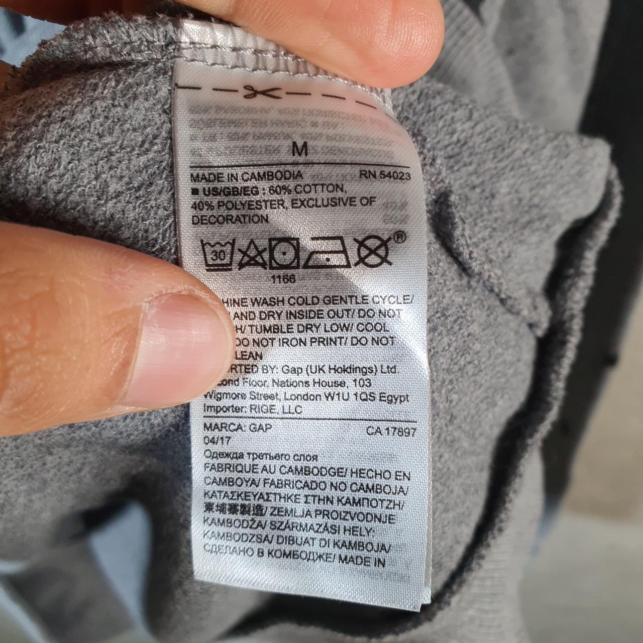 Vintage Gap All Over Print Hoodie Womens Medium Grey Y2K Full Zip Logo