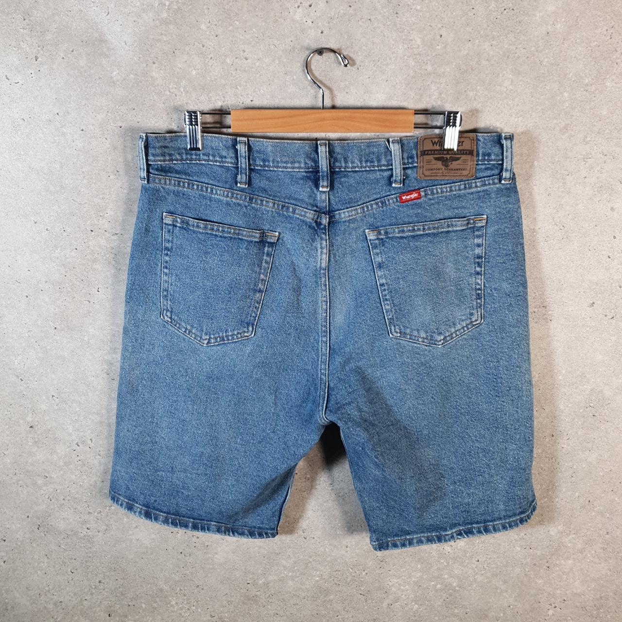 Vintage Wrangler Denim Shorts Jorts Cargo Men’s W36 Blue Baggy Cotton