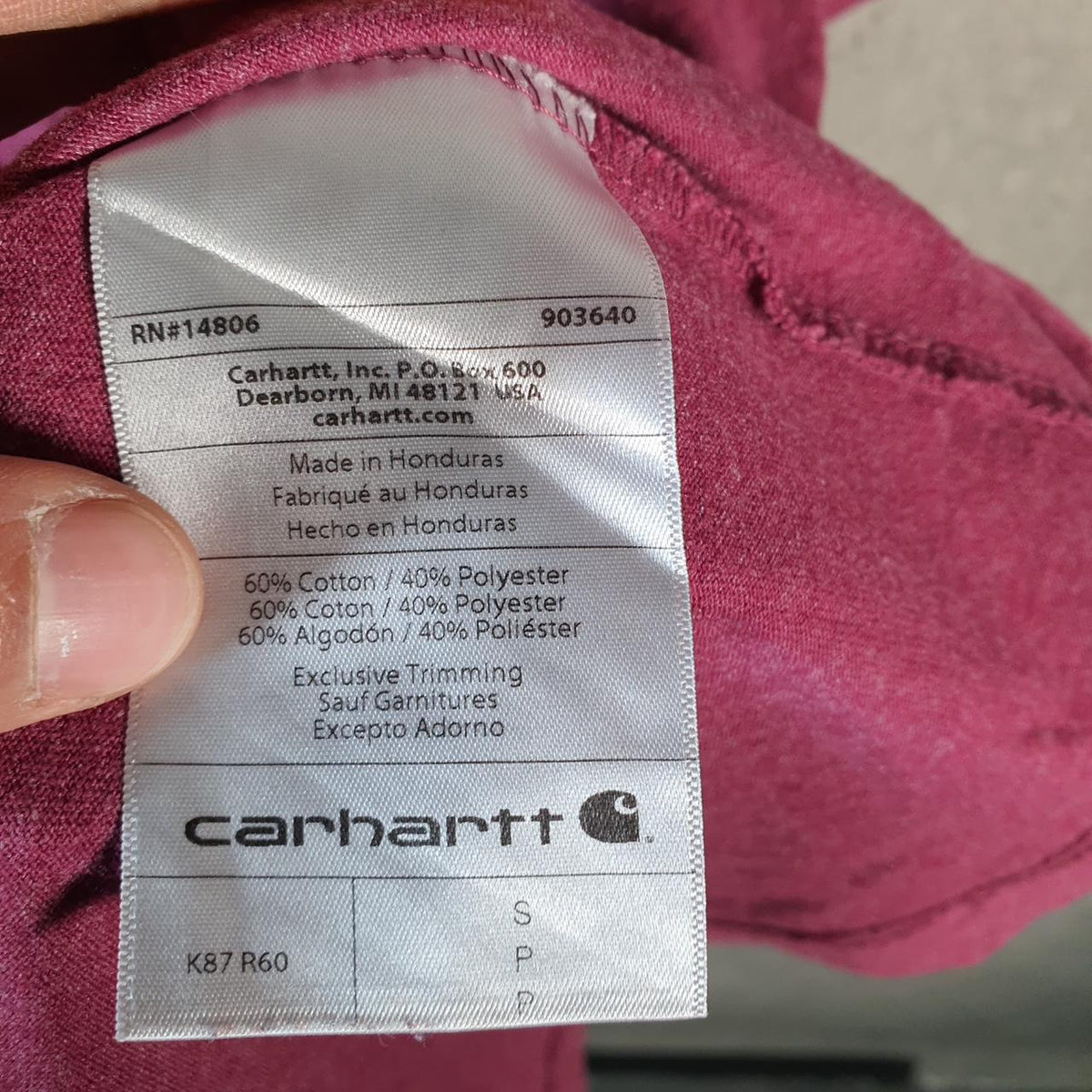 Vintage Carhartt Pocket T Shirt Men’s Small Pink Workwear Chore Utility Loose Fit C9363