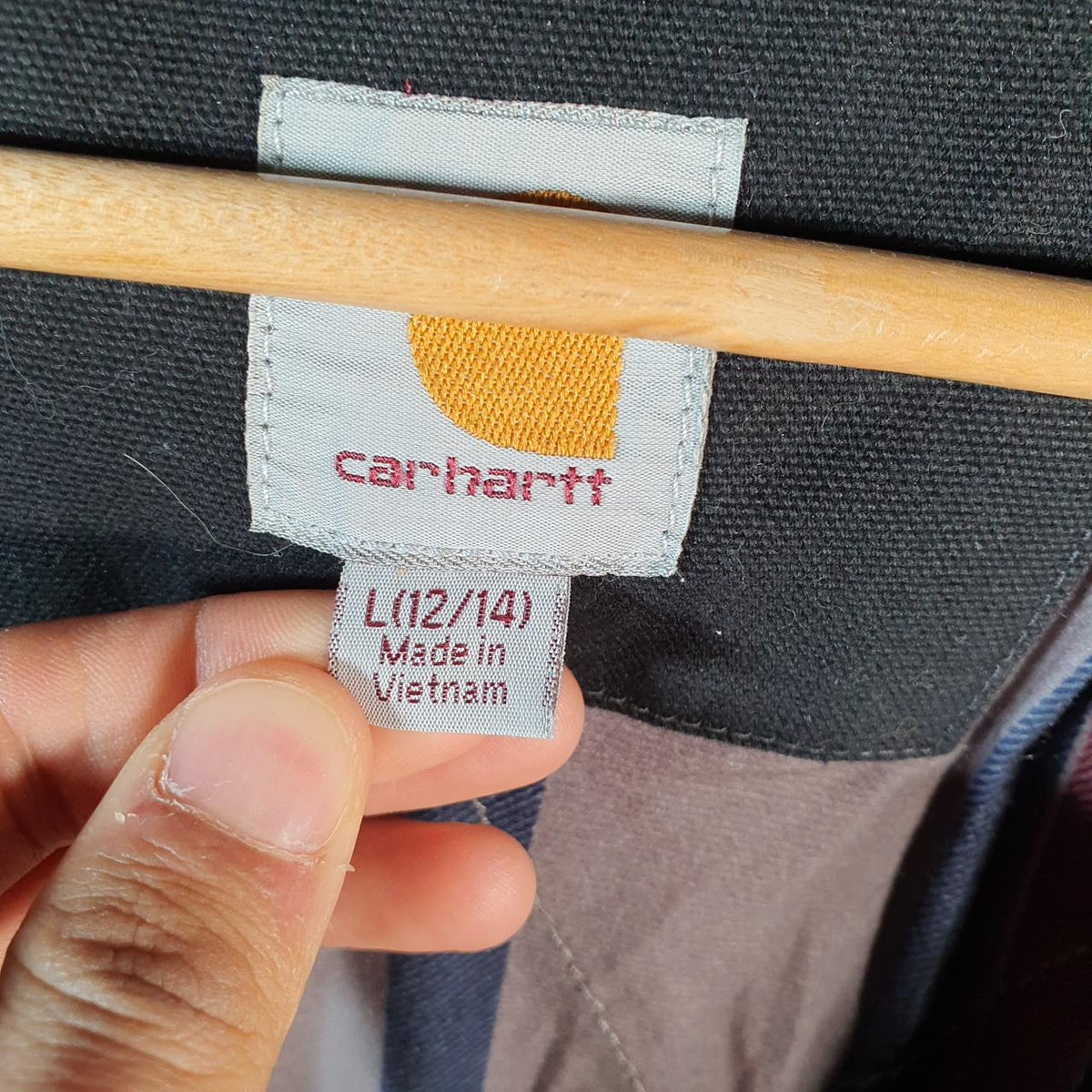 Vintage Carhartt Weathered Duck Wesley Jacket Womens Large Black Workwear Canvas USA G2101