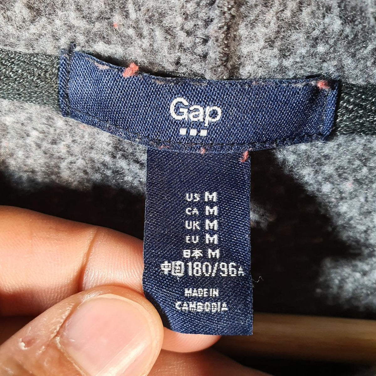 Vintage Gap Spellout Hoodie Mens Medium Grey Y2K Sweatshirt Logo Embroidered