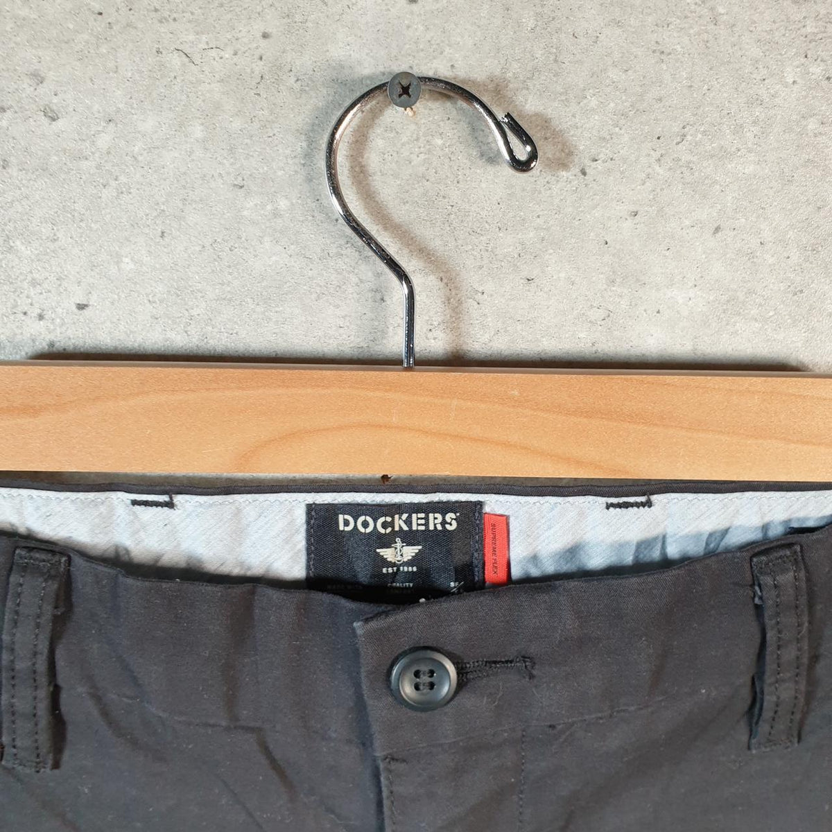 Vintage Dockers Chino Shorts Jorts Cargo Men’s W32 Black Baggy Cotton A4293