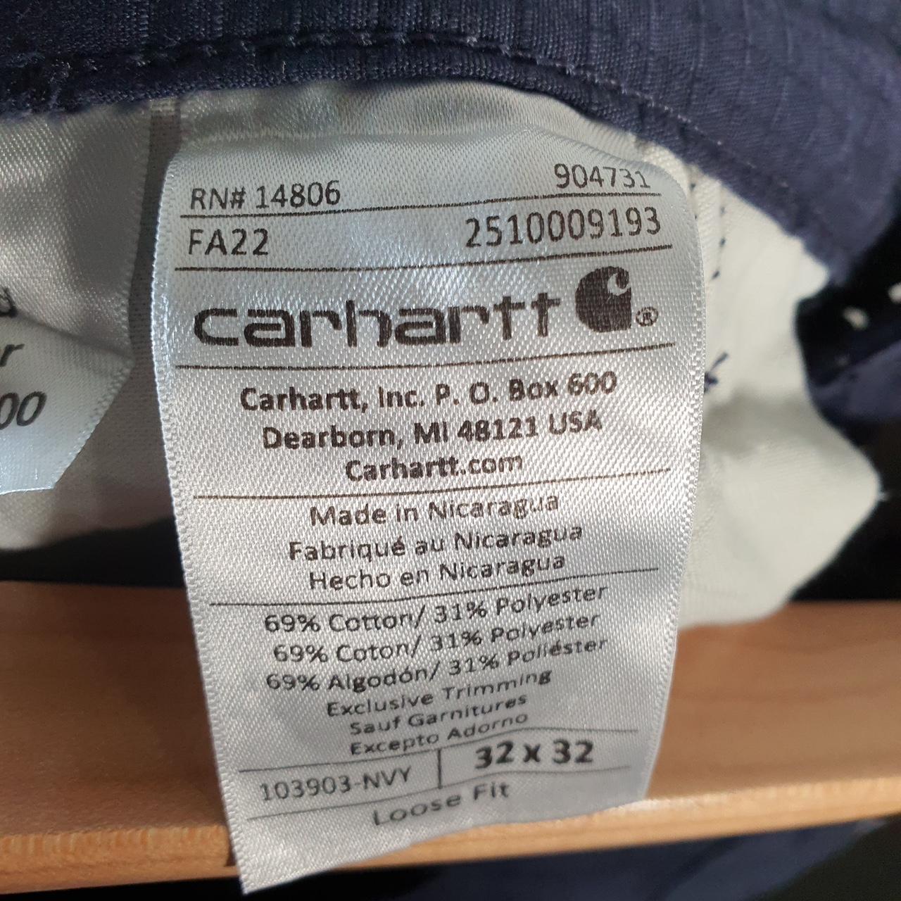 Vintage Carhartt Carpenter Trousers Mens W32 L32 Navy Blue Loose Fit Workwear USA