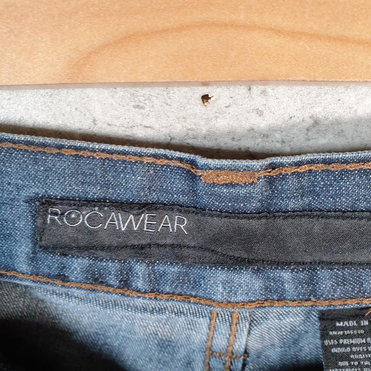 Vintage Rocawear Baggy Y2K Hip Hop Jeans Shorts Jorts Mens W38 Blue Denim USA Big Fish Vintage