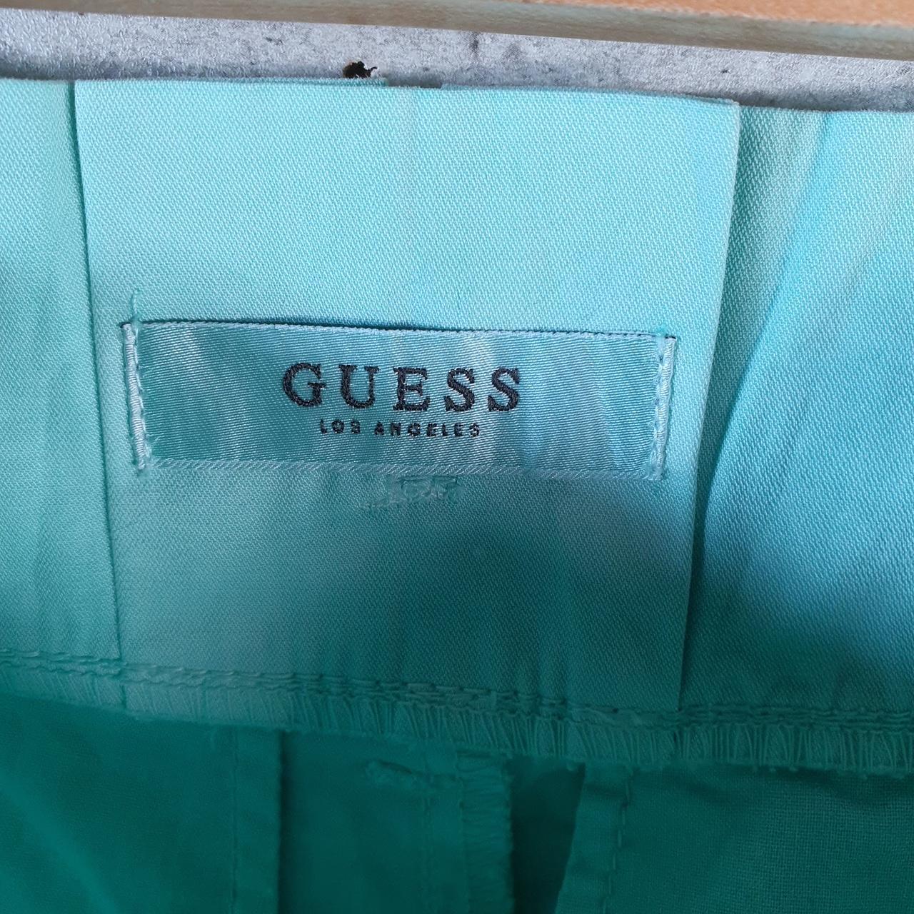 Vintage Guess Chino Shorts Jorts Cargo Womens W28 Blue Baggy Cotton A4399