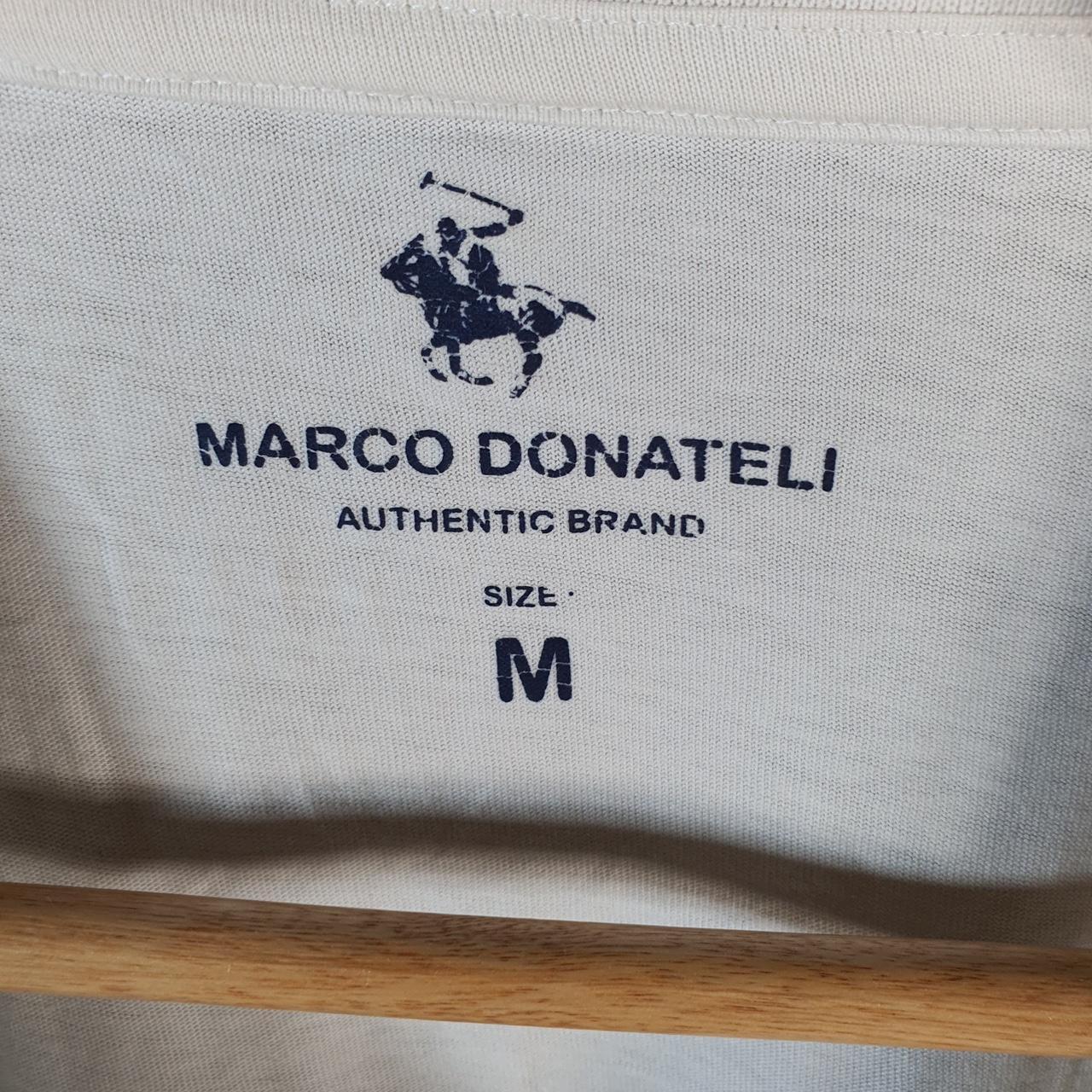 Vintage Marco Donateli Embroidered Logo T Shirt Mens Medium White Athletic Casual