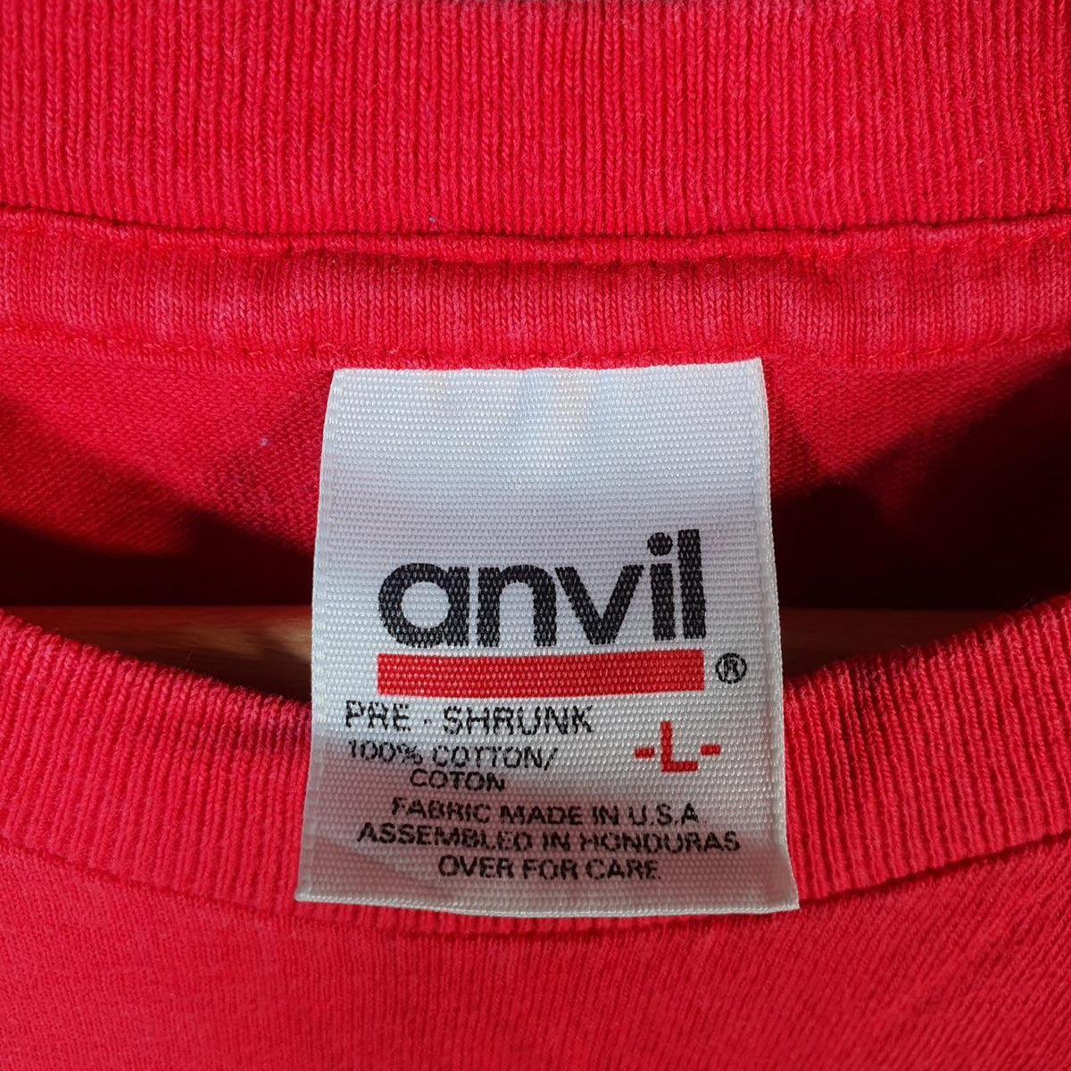 Vintage Anvil USA Grandma Embroidered Single Stitch T Shirt Men’s Large Red Big Fish Vintage