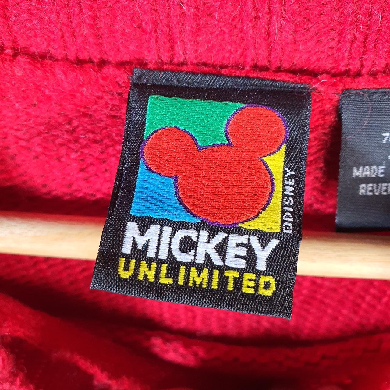 Vintage Walter Disney World Mickey Mouse Knit Sweatshirt Womens XL Red Logo Winter