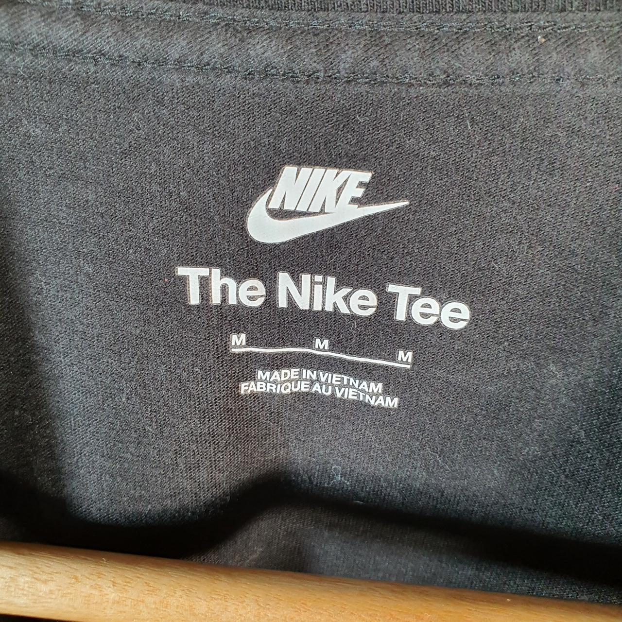 Vintage Nike Club All Over Print AOP T Shirt Men’s Medium Black Swoosh Logo Athletic Big Fish Vintage