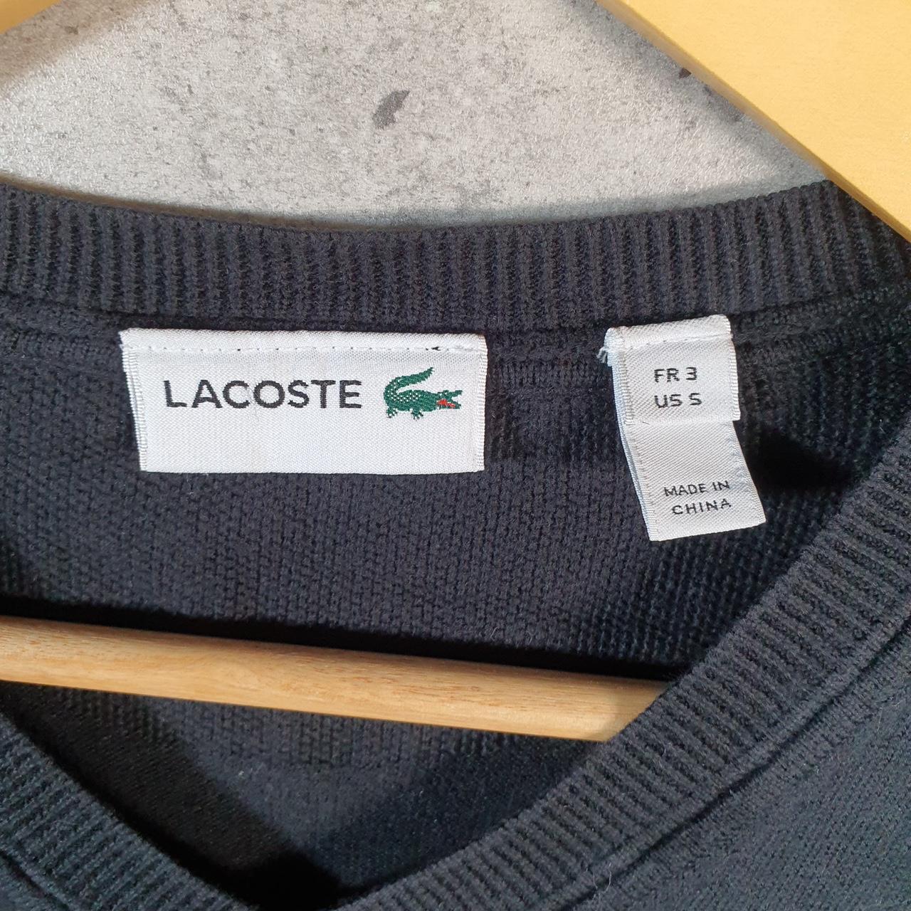 Vintage Lacoste Sweatshirt Men’s Small Black Pullover Logo Y2K Jumper Logo Casual